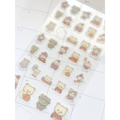 Kuboandlucy Halloween Bears Sticker Sheet