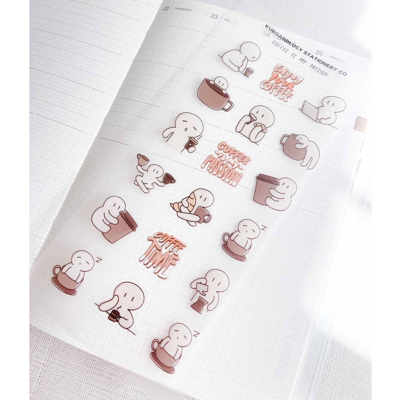 Kuboandlucy Coffee Is My Passion Washi Sticker Sheet