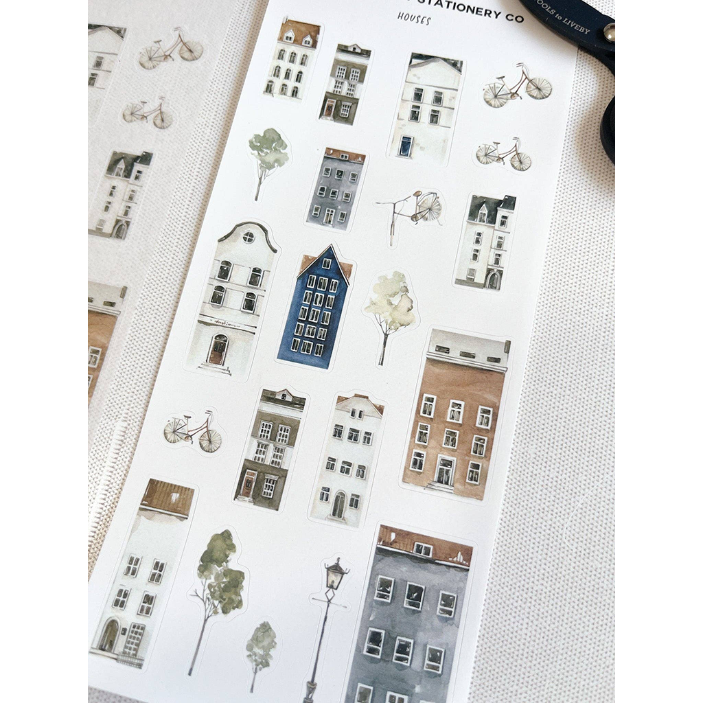 Kuboandlucy Stationery Co Houses Sticker Sheet