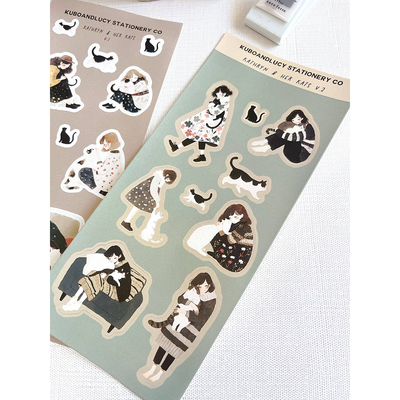Kuboandlucy Kathryn and her Kat Sticker Sheet, Version 2