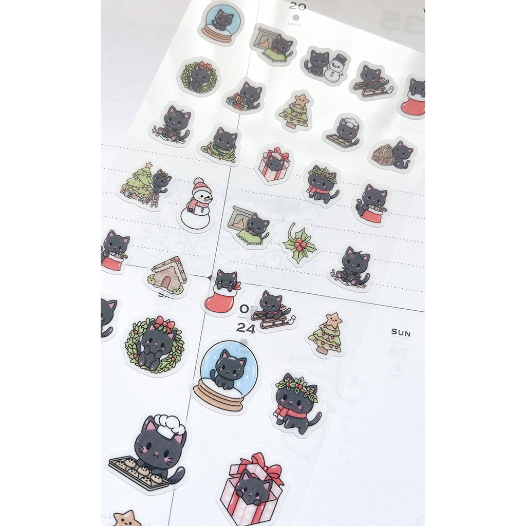 Kuboandlucy Stationery Co. Luna Christmas Sticker Sheet, White Matte