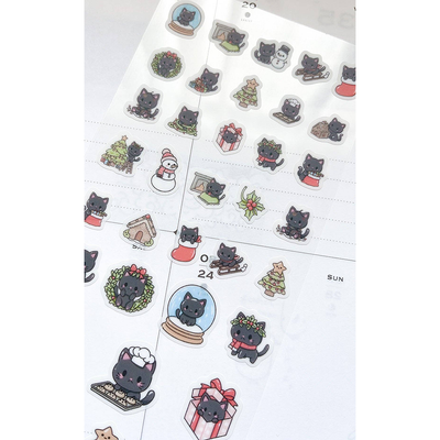 Kuboandlucy Stationery Co. Luna Christmas Sticker Sheet, White Matte