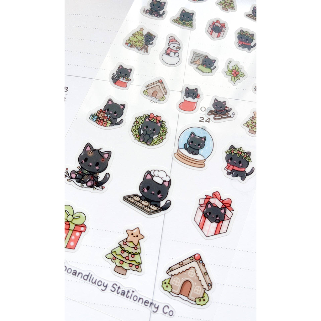 Kuboandlucy Stationery Co. Luna Christmas Sticker Sheet, White Matte