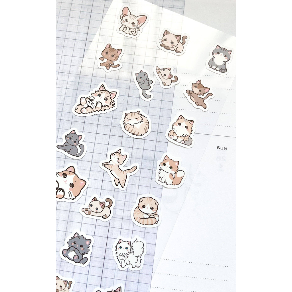 Kuboandlucy Stationery Co. Perfectly Pawsome Sticker Sheet, White Matte