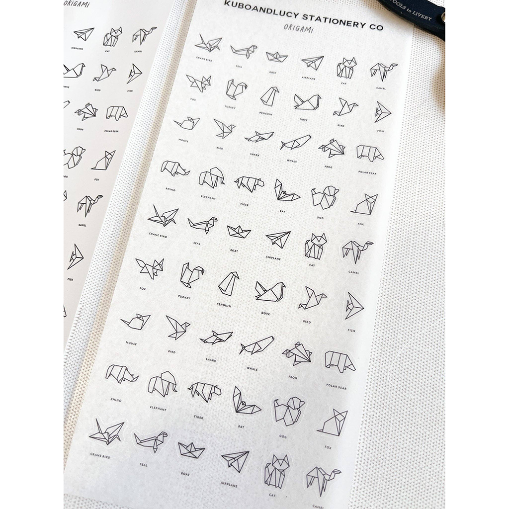 Kuboandlucy Tiny Animal Origami Washi Sticker Sheet
