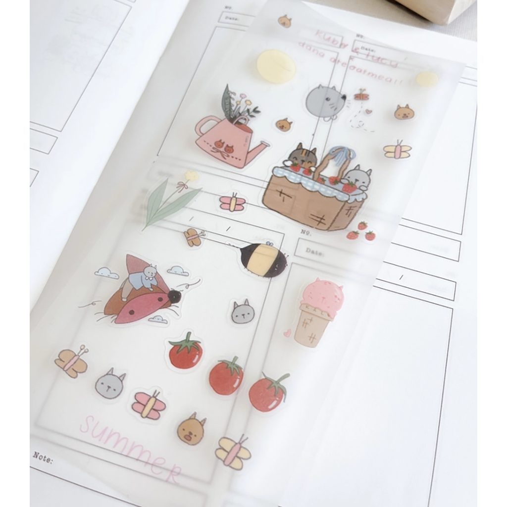 Kuboandlucy x Dana Ate Oatmeal Four Seasons Sticker Sheet, Clear Matte - Summer
