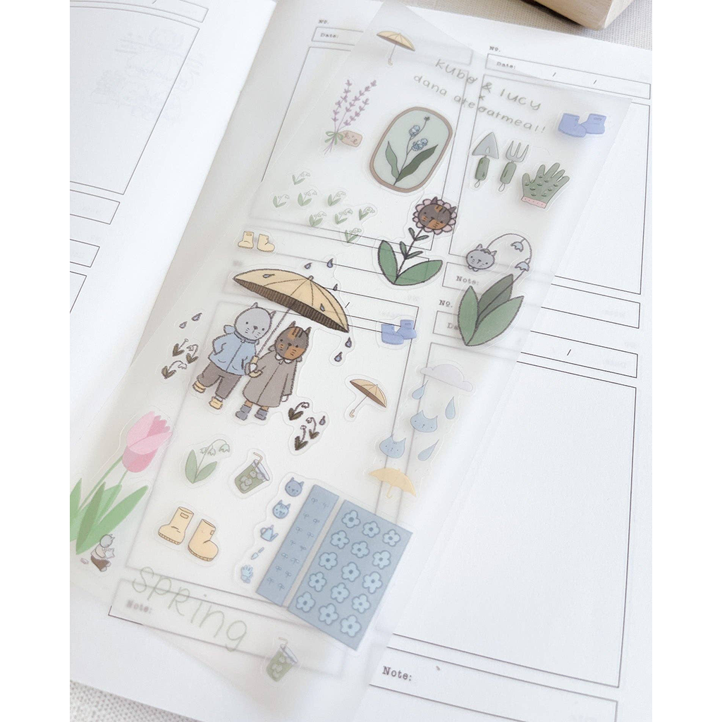 Kuboandlucy x Dana Ate Oatmeal Four Seasons Sticker Sheet - Spring