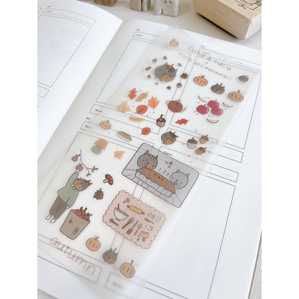 Kuboandlucy x Dana ate Oatmeal Four Seasons Sticker Sheet, Washi Paper - Autumn