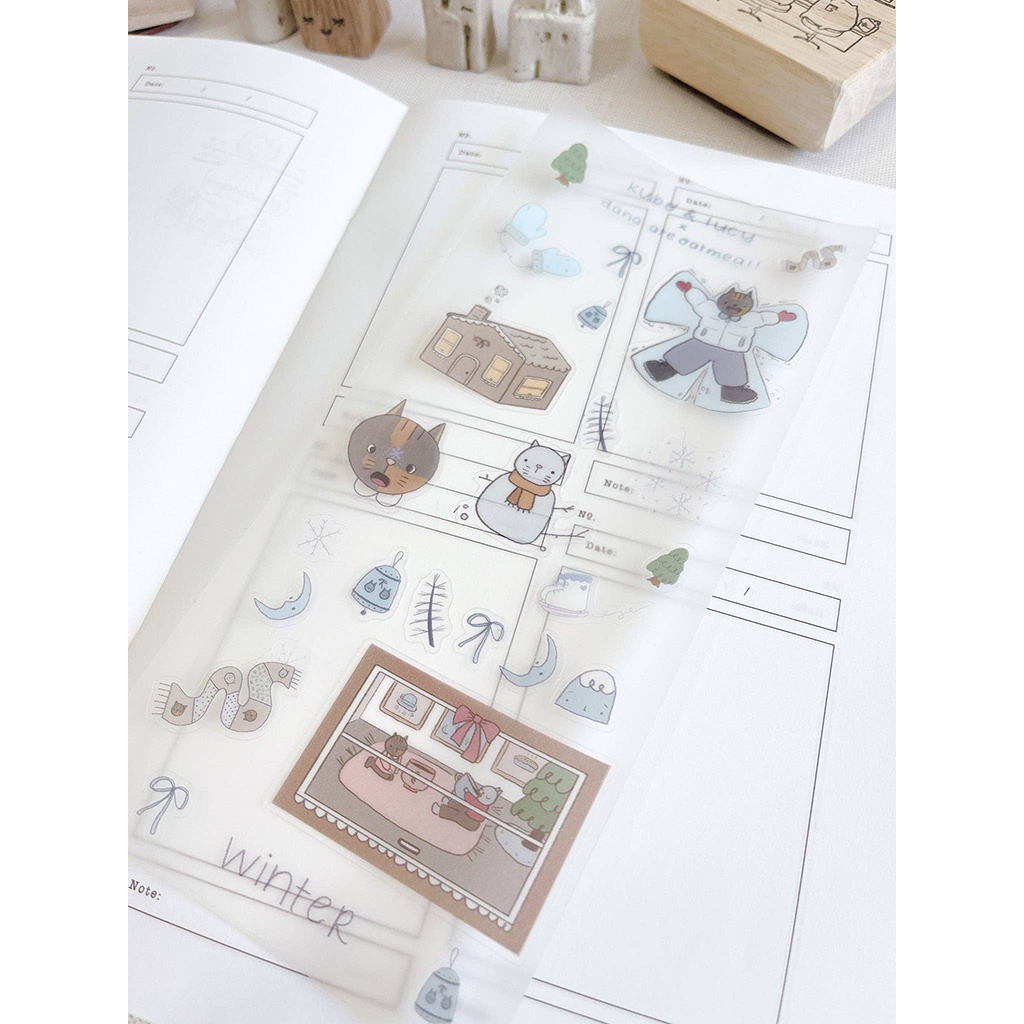 Kuboandlucy x Dana ate Oatmeal Four Seasons Sticker Sheet, Washi Paper - Winter