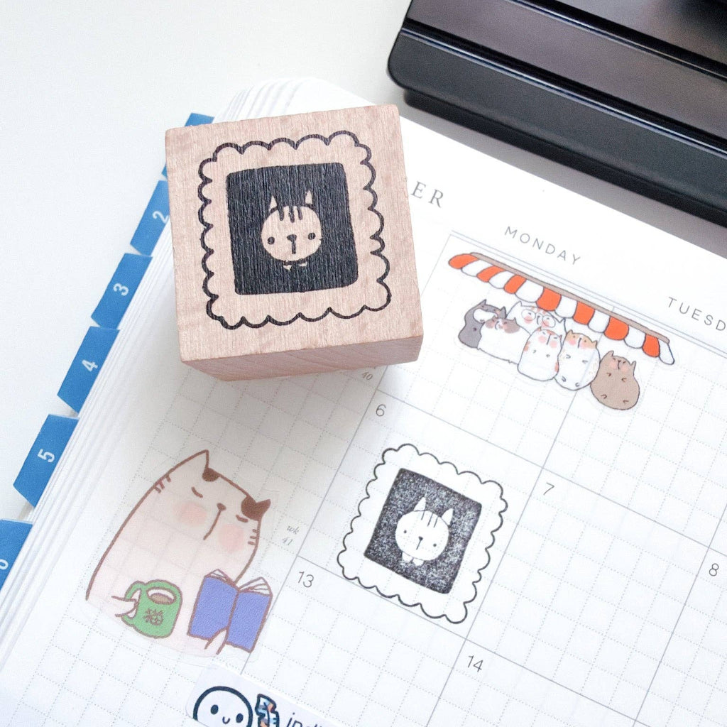 Kuboandlucy x Dana ate Oatmeal Wooden Rubber Stamp, Kubo