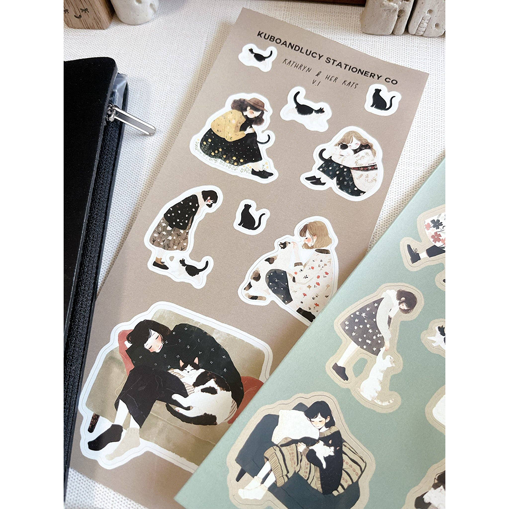 Kuboandlucy Kathryn and her Kat Sticker Sheet, Version 1