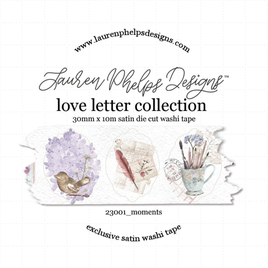 Lauren Phelps Designs Die Cut Washi Tape, 30mm - Love Letter Moments