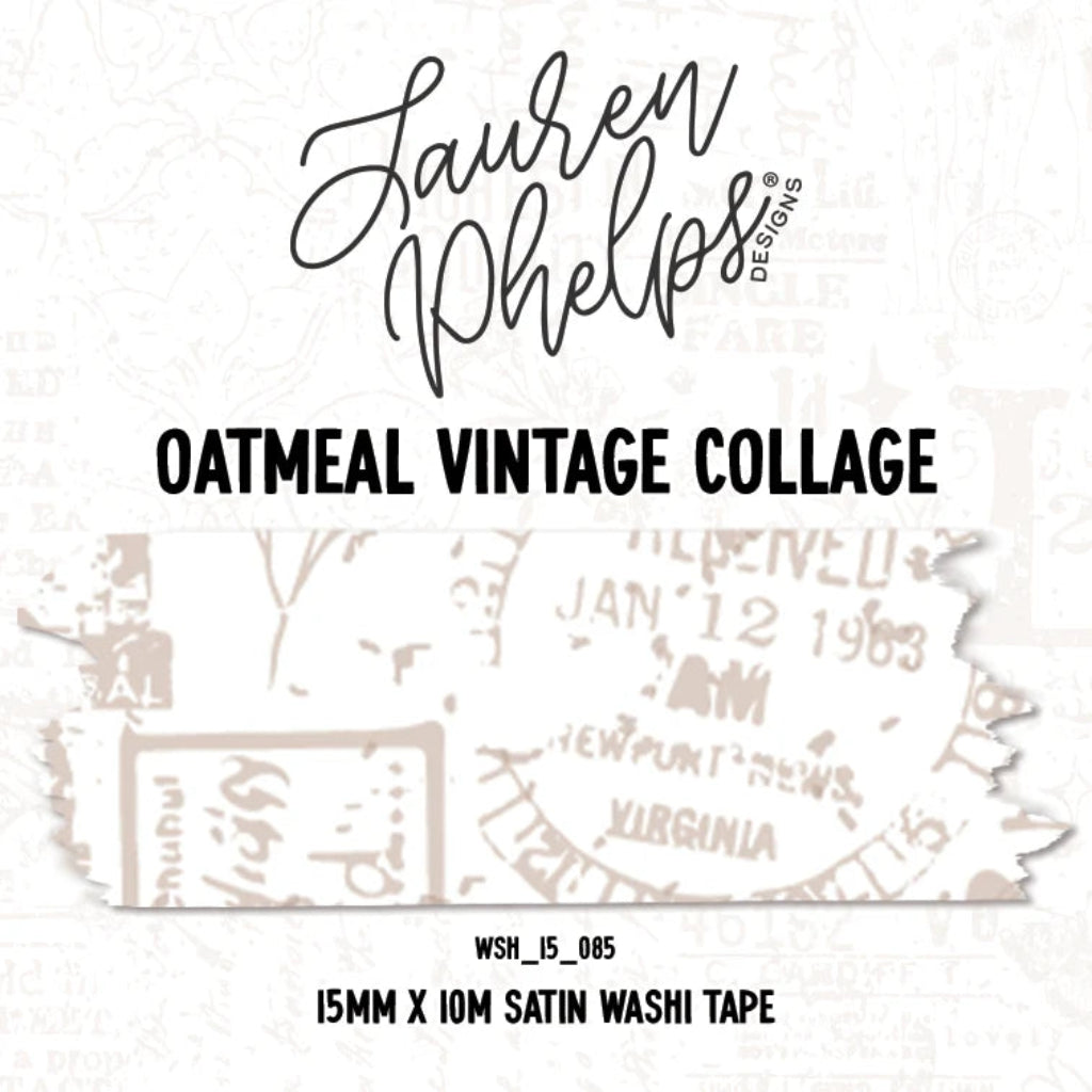 Satin washi tape with 'Lauren Phelps Designs' branding on a white background