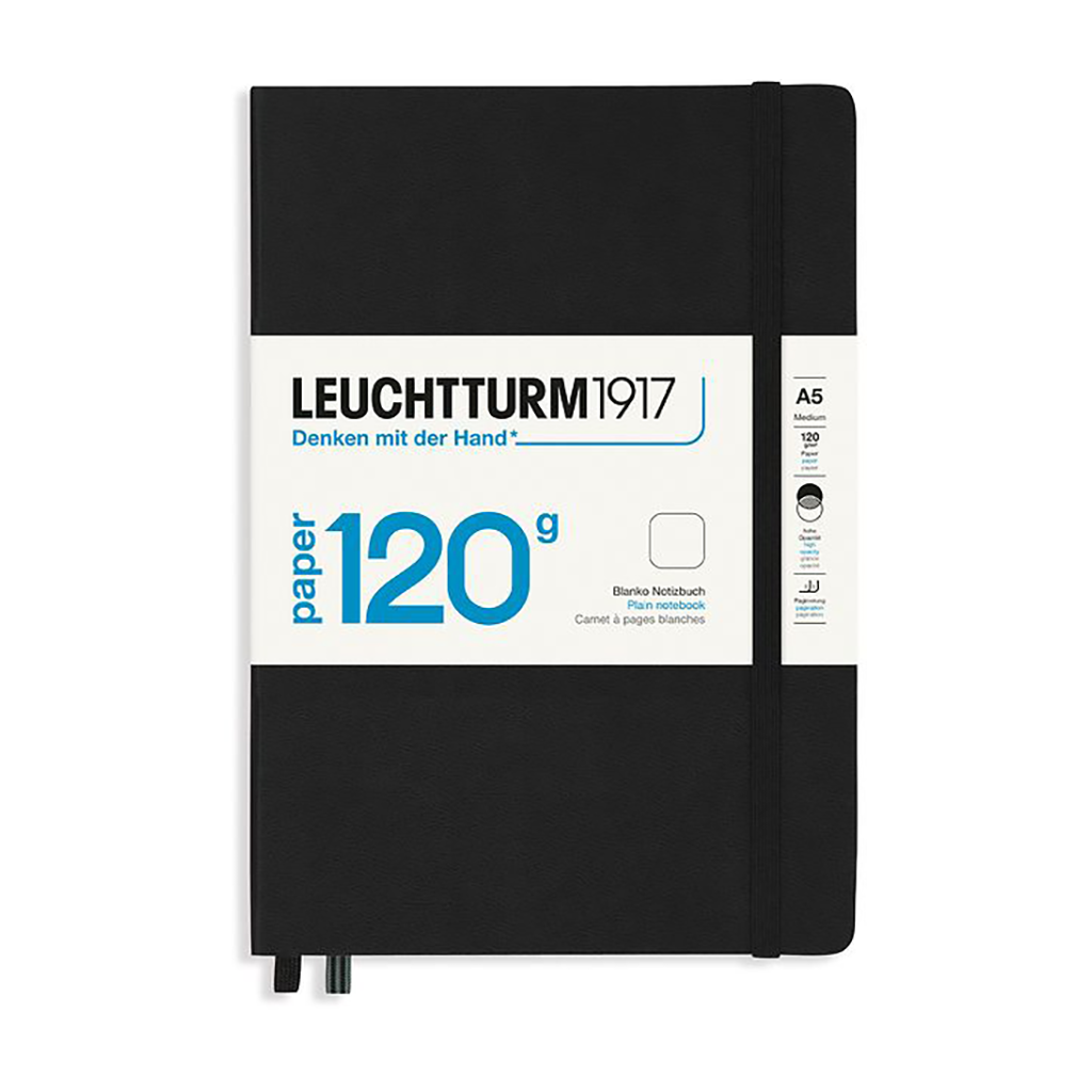 Leuchtturm1917 Carnet à couverture rigide, édition 120 g, A5, vierge, noir