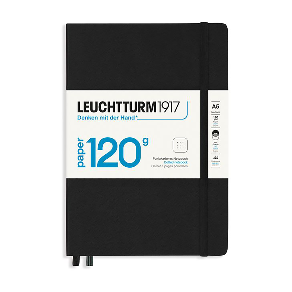 Leuchtturm1917 Hardcover Notebook 120g Edition - A5 - Dot Grid - Black