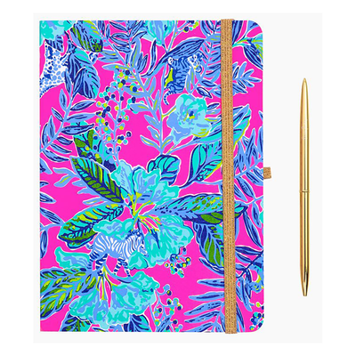 Lilly Pulitzer Journal with Pen, Front Cover, Image 1