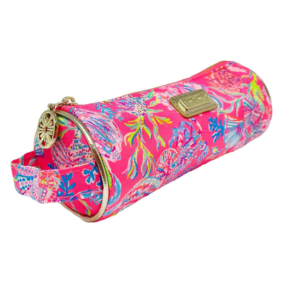 Lilly Pulitzer Shell Me Something Good Pencil Case with Handle and Zipper Closure