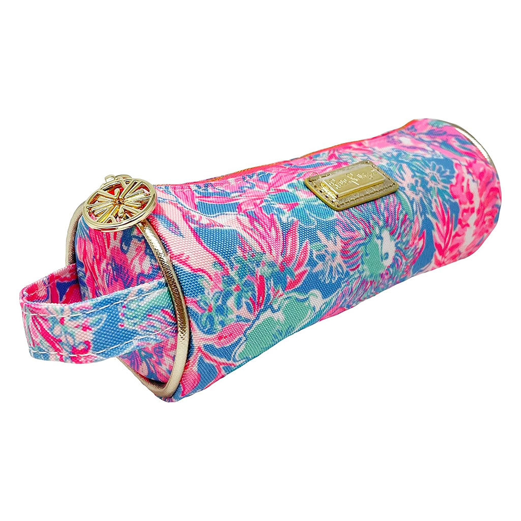 Lilly Pulitzer Viva La Lilly Pencil Case with Handle and Zipper Closure