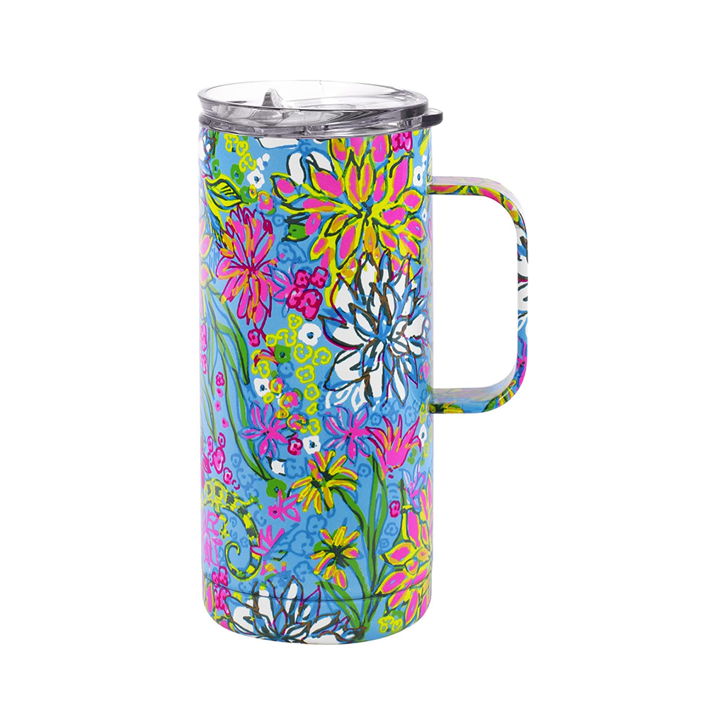 Taza de viaje de acero inoxidable Lilly Pulitzer, Walking on Sunshine