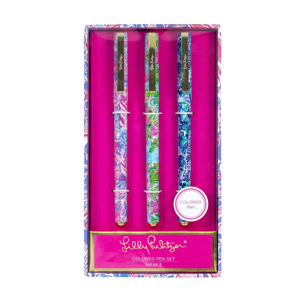 Lilly Pulitzer Viva La Lilly Ensemble de stylos 3 pièces