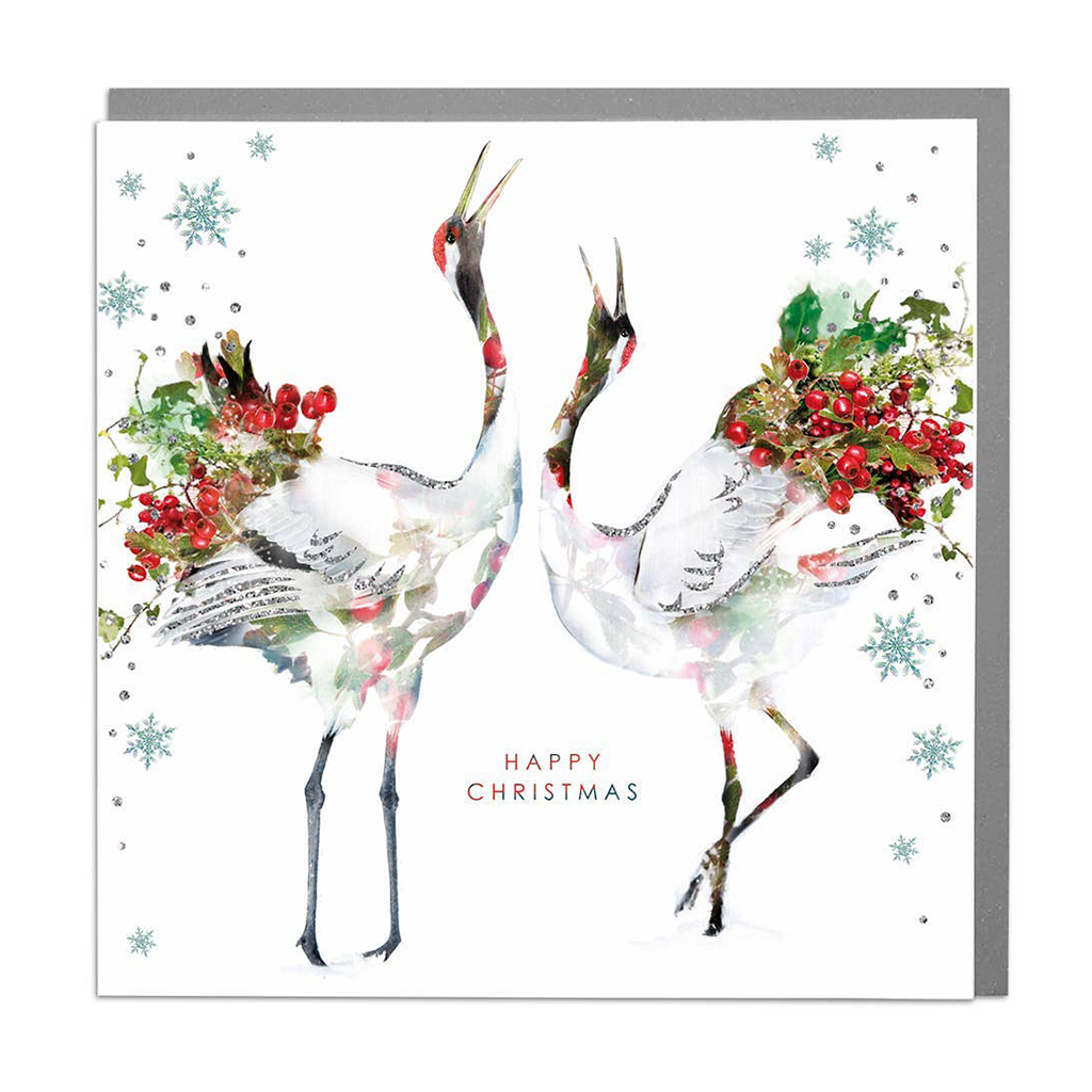 Cranes Merry Christmas Card