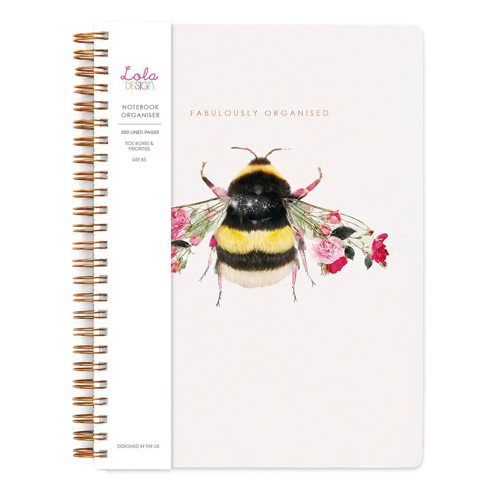 Bee Wire Bound Notebook Organizer