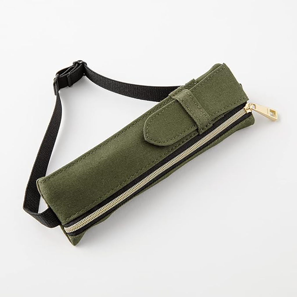 Midori Book Band Pen Case, Khaki