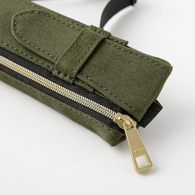 Midori Book Band Pen Case, Khaki