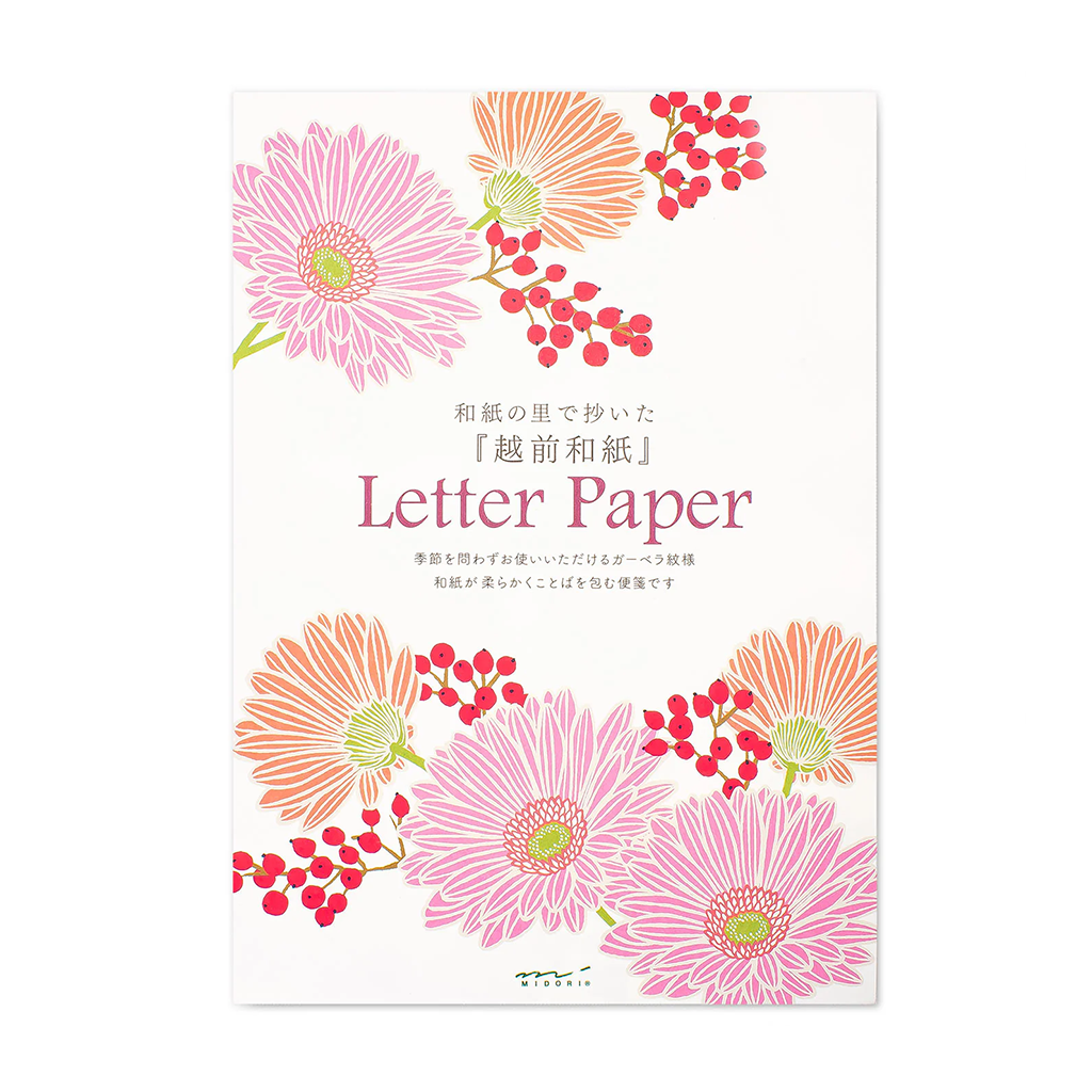 Midori Floral Letter Paper Pad, Gerbera