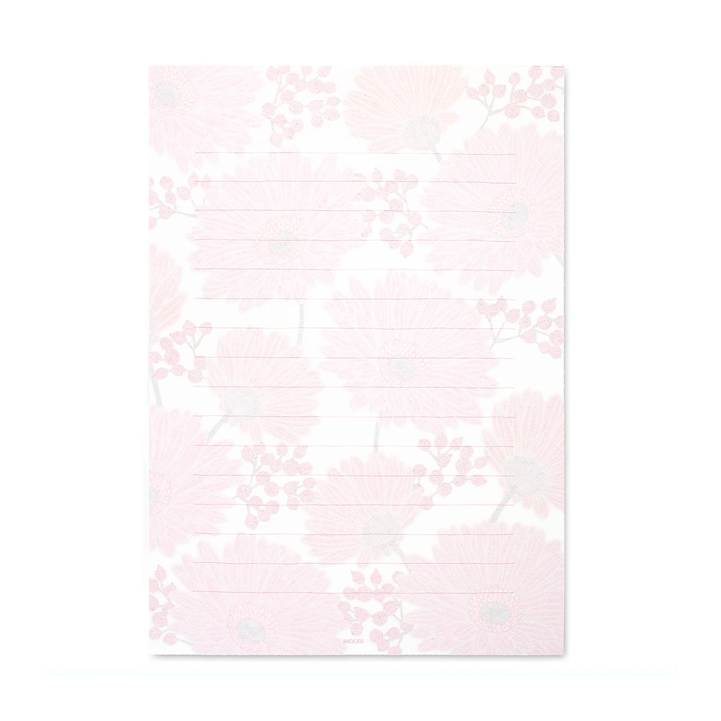 Midori Floral Letter Paper Pad, Gerbera