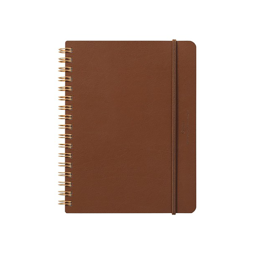 Cuaderno Midori con hojas rayadas y en blanco, B6, marrón oscuro