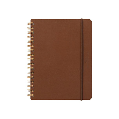 Cuaderno Midori con hojas rayadas y en blanco, B6, marrón oscuro