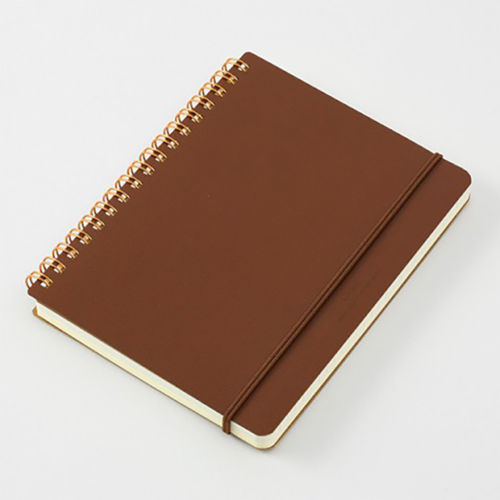 Carnet de notes Midori à grain ligné et vierge, B6 - Marron foncé