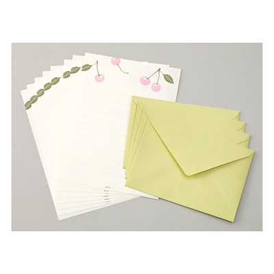 Midori Letterpress Stationery Set, Cherries, Image 4
