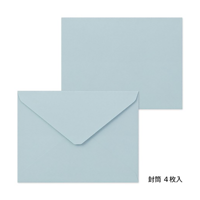 Midori Letterpress Stationery Set, Wreath Blue, Image 4