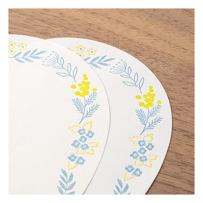 Midori Letterpress Stationery Set, Wreath Blue, Image 5