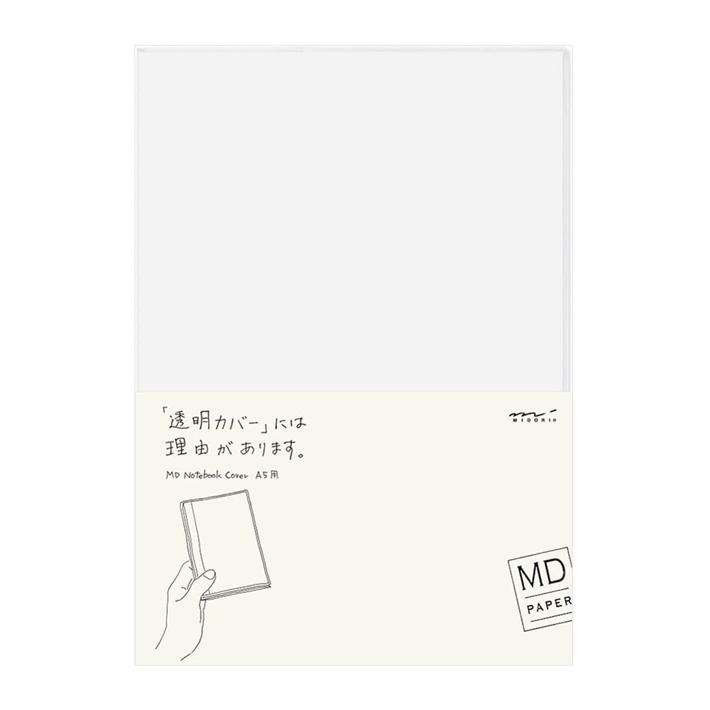 Cuaderno de papel Midori MD con tapa transparente, tamaño A5