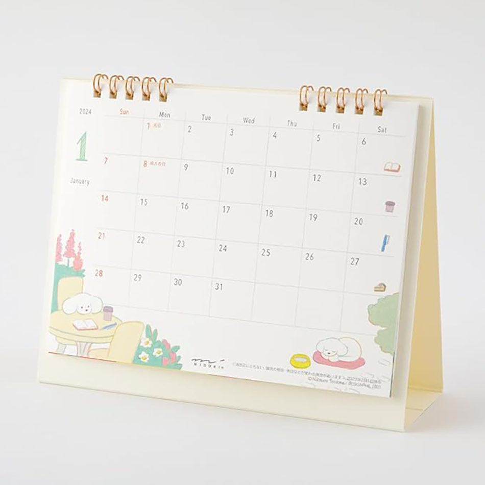 Midori Medium Ringed 2024 Calendar - Dogs