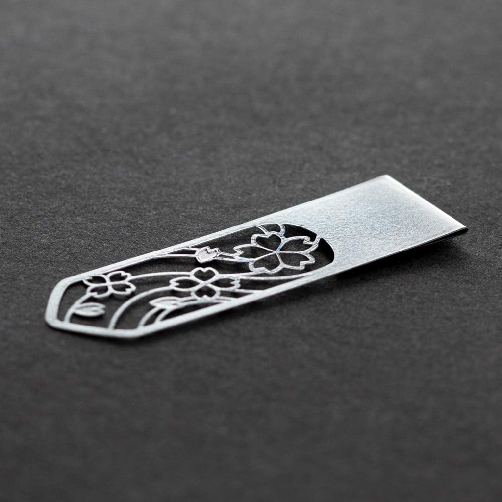 Midori Metal Clip Bookmarker, Flower