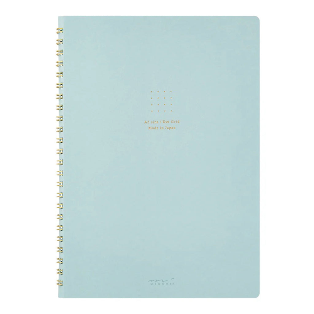 Midori Paper Ringed Dot Grid Notebook, A5 - Blue