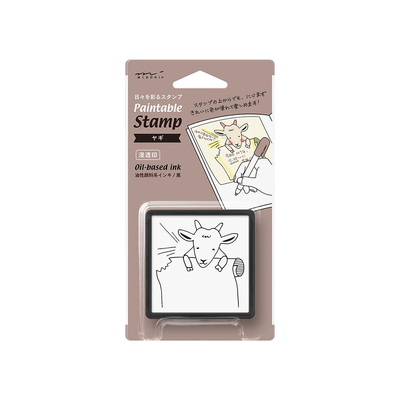 Midori Pre-Inked Paintable Stamp, Goat