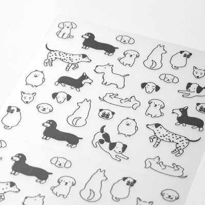 Midori Removable Planner Stickers, Chat Dogs