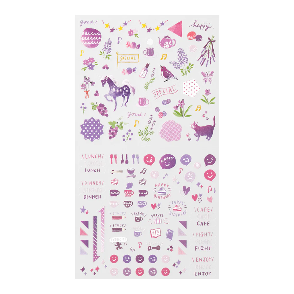 Midori Removable Planner Stickers, Purple