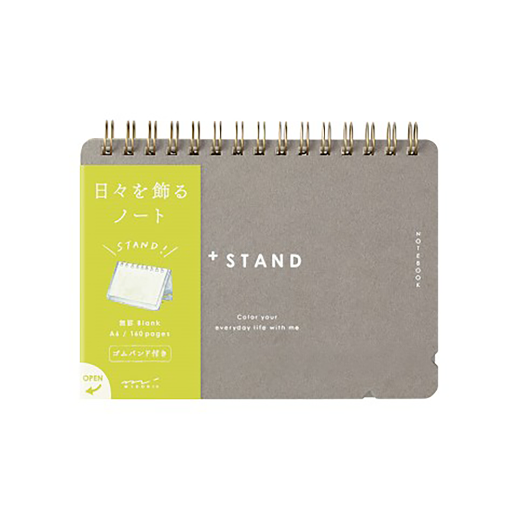 Cuaderno Midori + Stand, A6 - En blanco