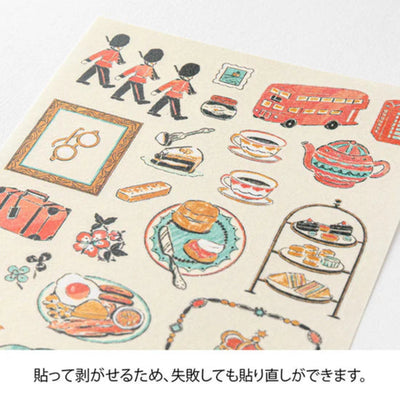 Midori Transfer Sticker Sheet, British Motifs