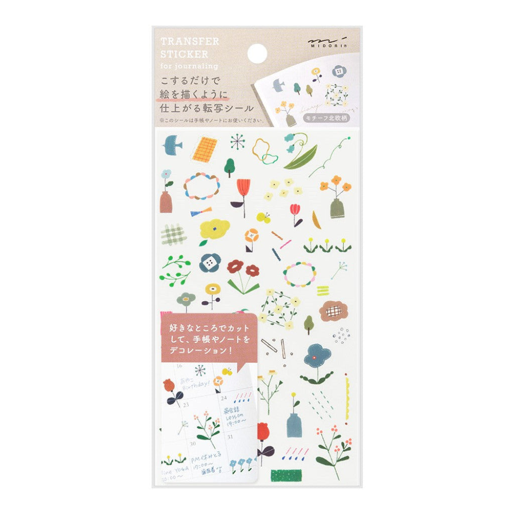 Midori Transfer Sticker Sheet, Scandanavian Motifs