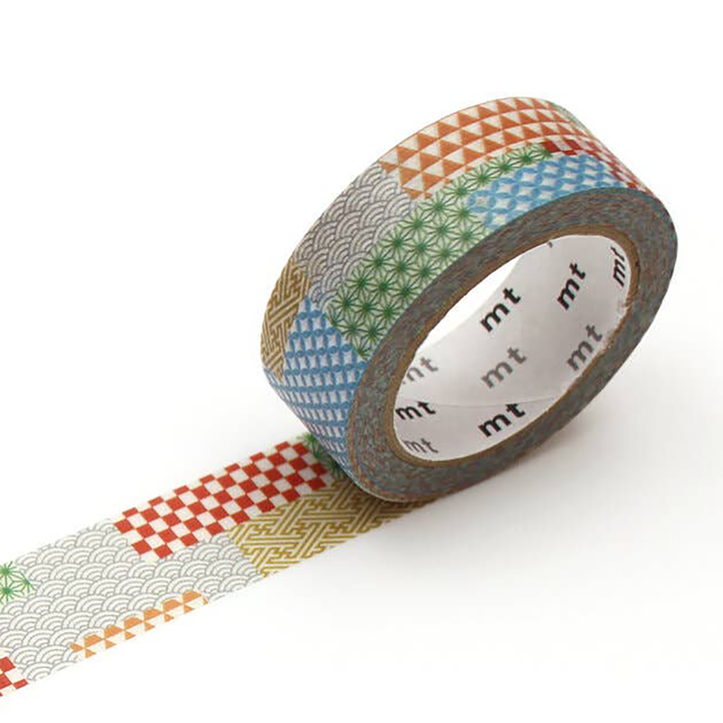 mt Ex Series Washi Tape, 15mm - Traditional Japanese Patterns Mix