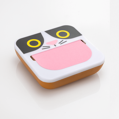 Mustard Crazy Cat Sticky Note Dispenser