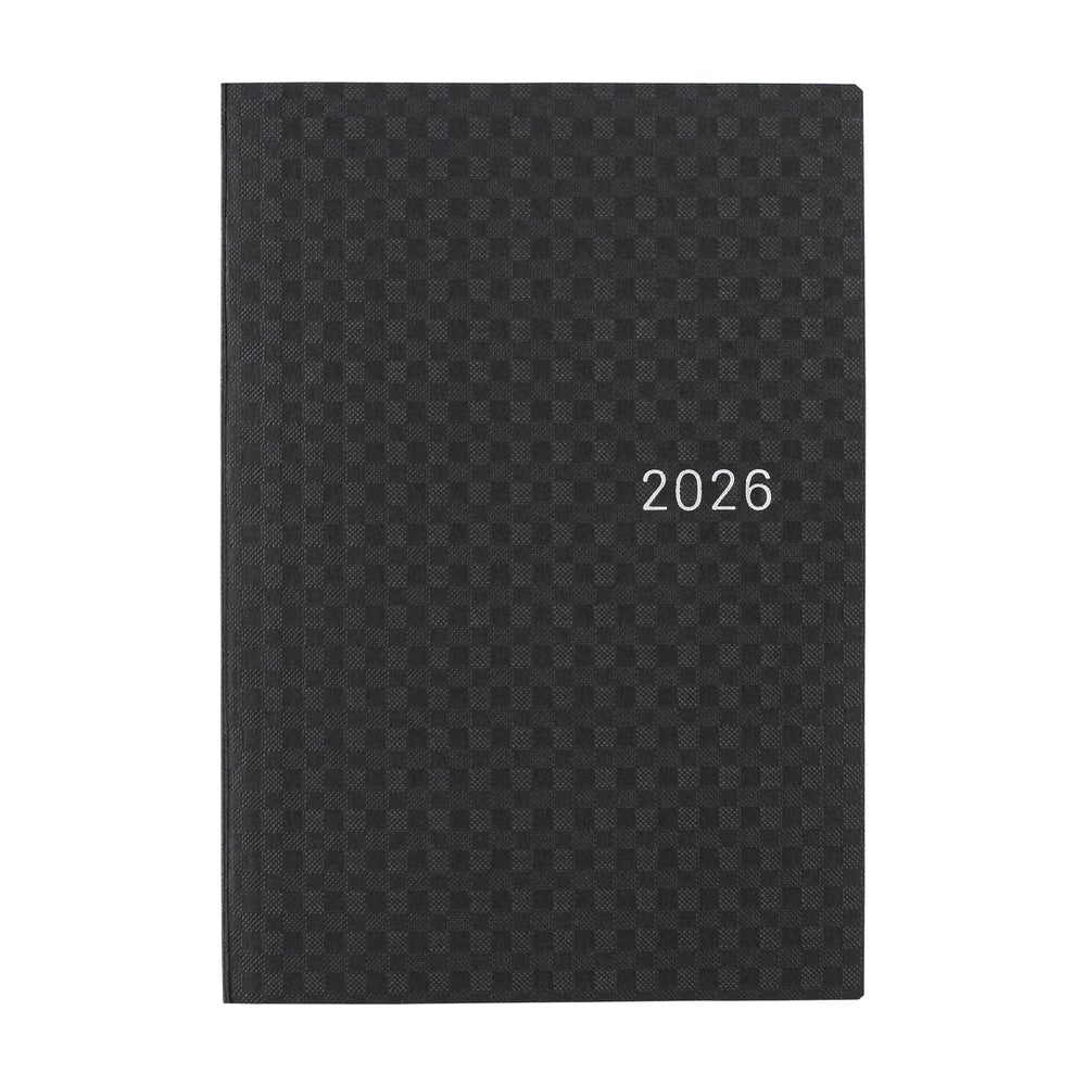 Hobonichi Techo 2026 HON, A6 - Paper Series: Black Gingham