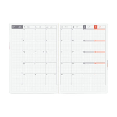 Hobonichi Techo 2026 HON, A6 - Paper Series: Black Gingham